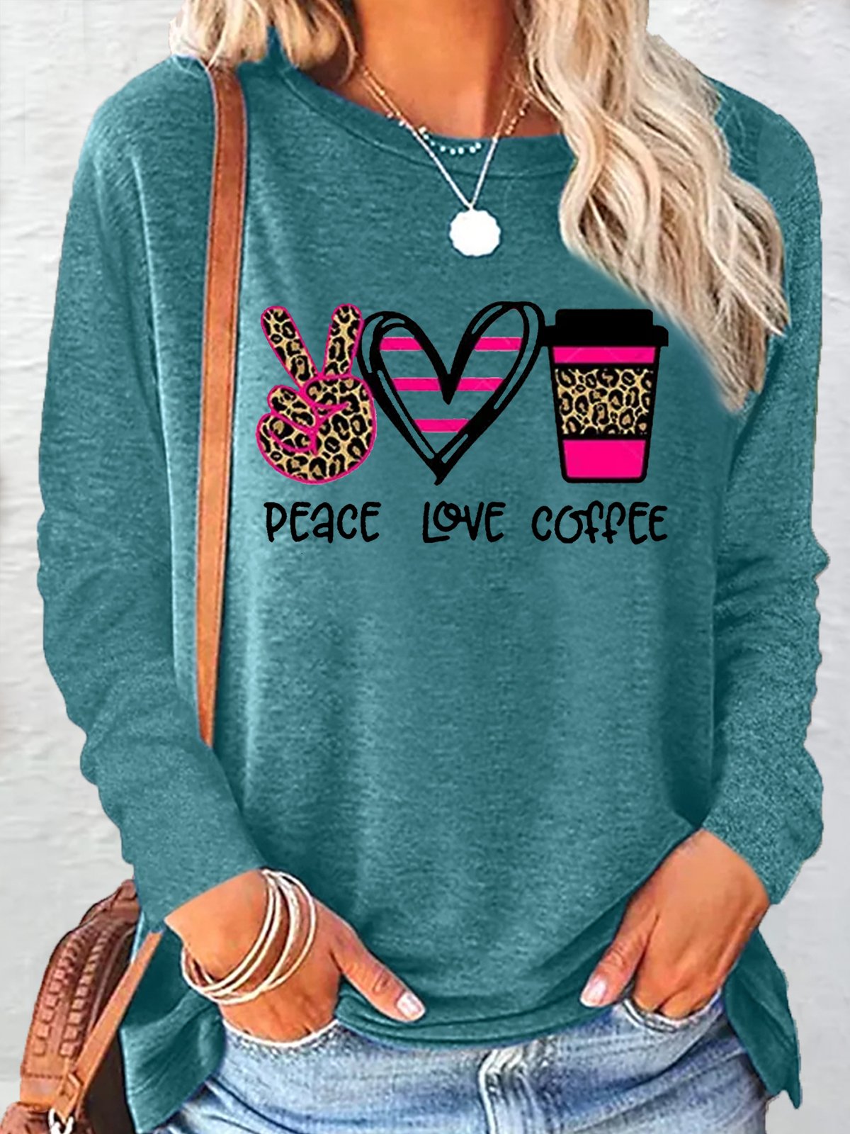 Women's Peace Love Coffee Casual Top