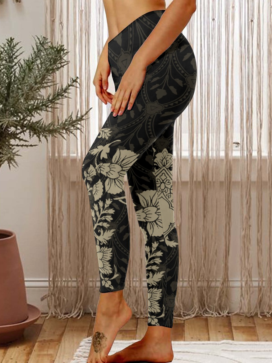 Lilicloth x Iqs Floral Print Womens Tummy Control Legging