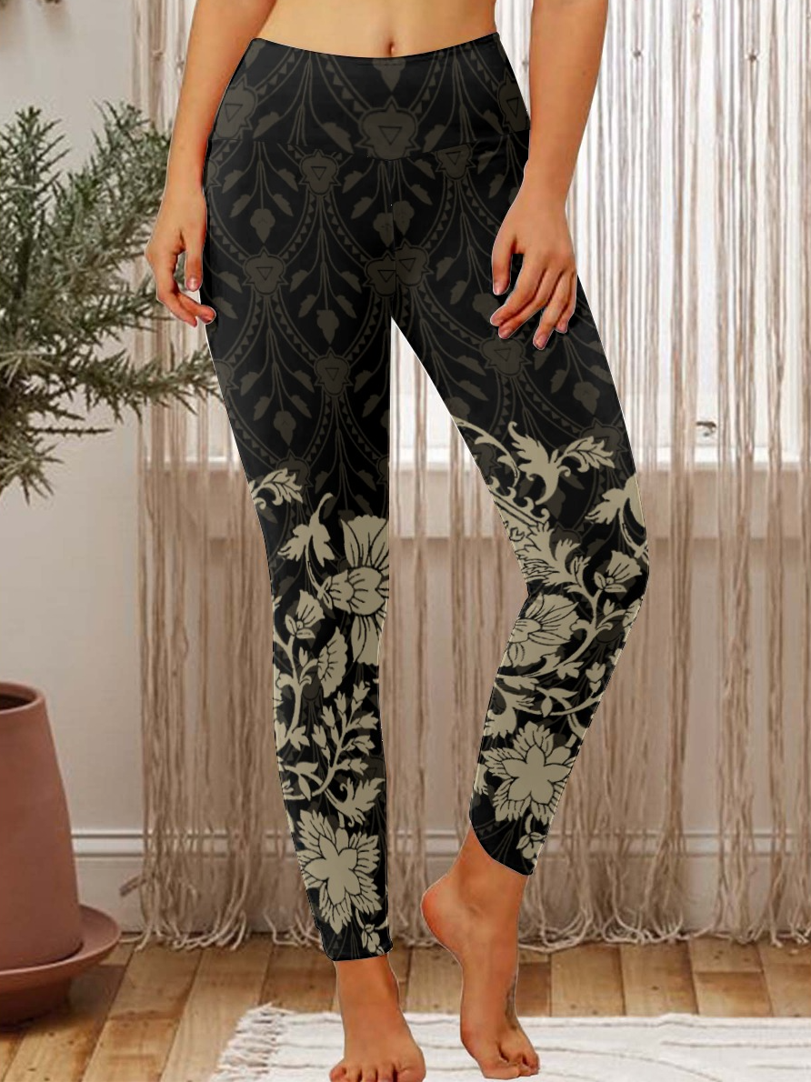 Lilicloth x Iqs Floral Print Womens Tummy Control Legging