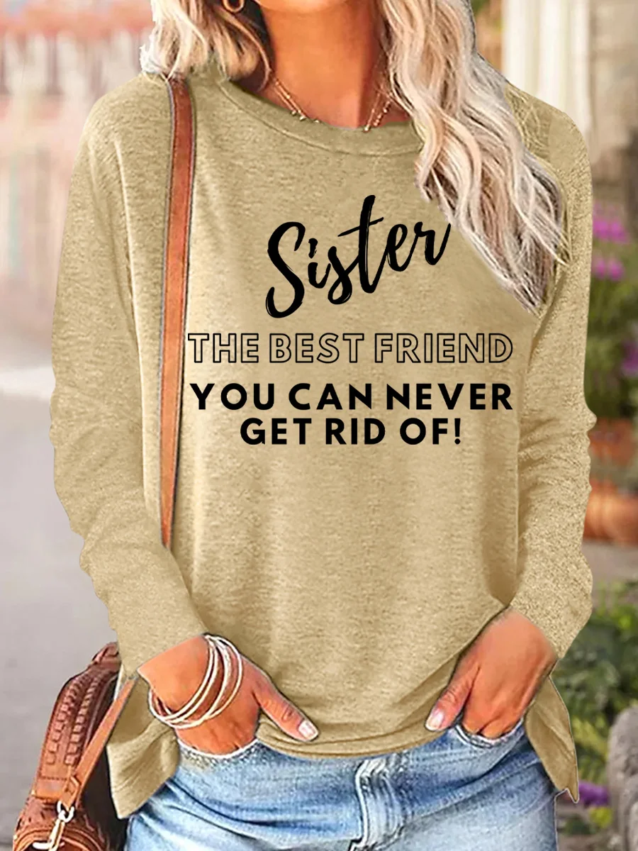 Lilicloth X Kat8lyst Sister The Best Friend You Can Never Get Rid Of Womens Long Sleeve T-Shirt