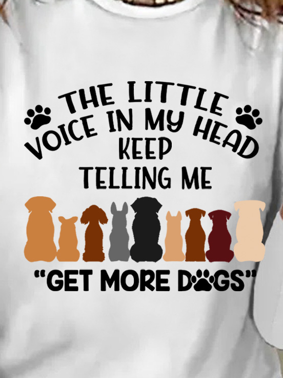 Gift For Dog Lover The Little Voice In My Head Telling Me Get More Dog Womens Long Sleeve T-Shirt