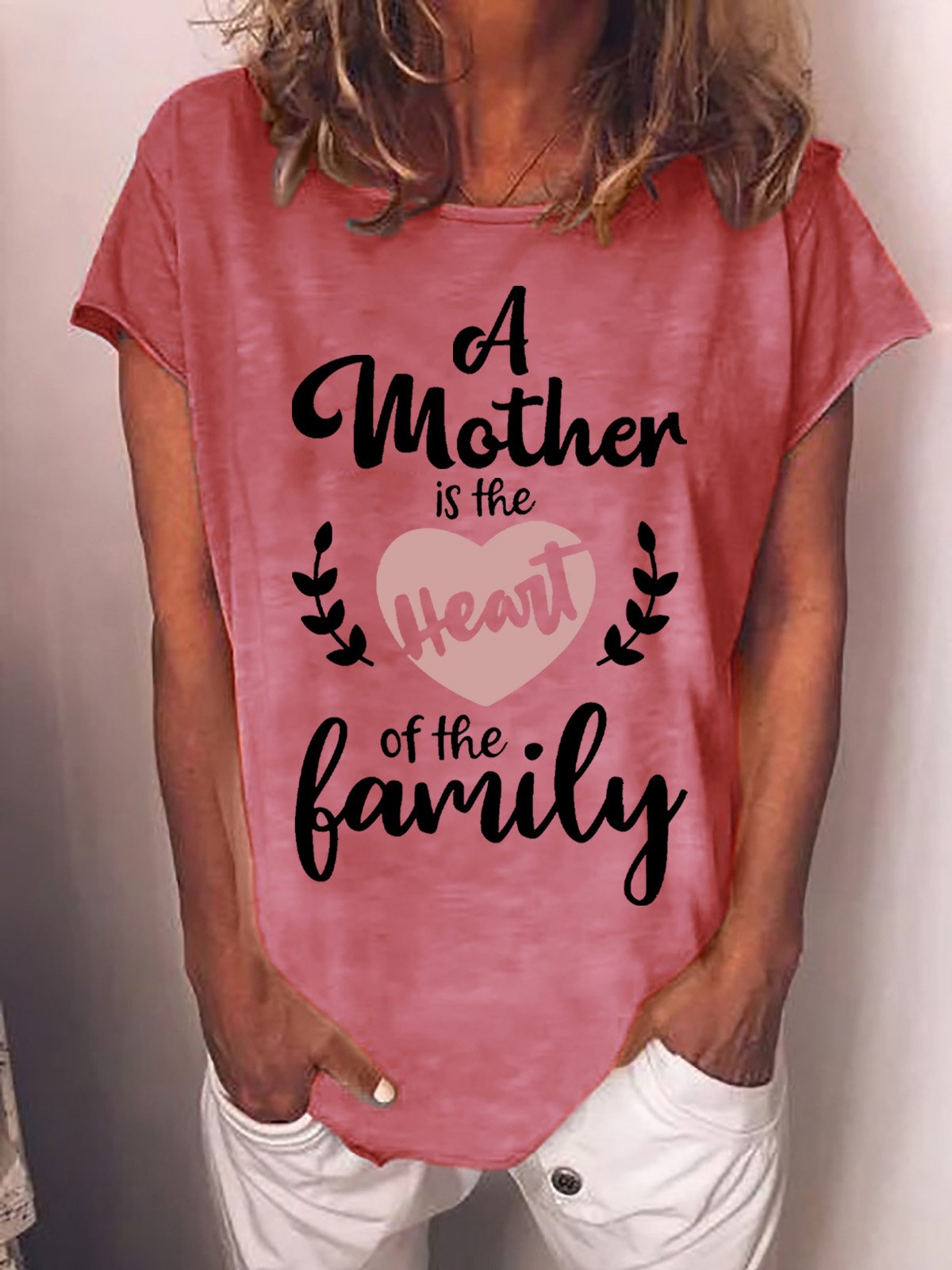 Gift For Mom A Mother Is The Heart Of The Family Womens T-Shirt