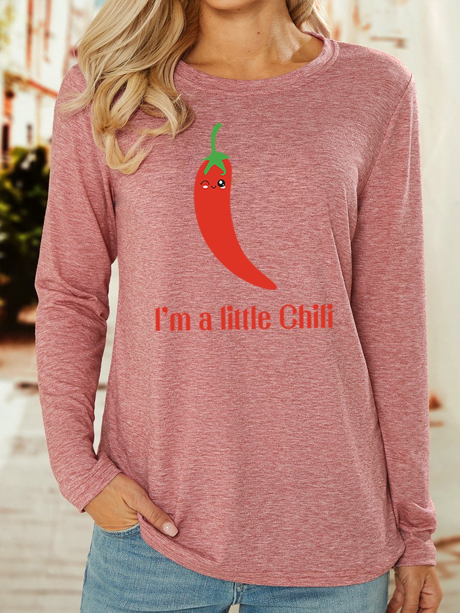 Lilicloth X Paula I'm A Little Chili Womens Long Sleeve T-Shirt