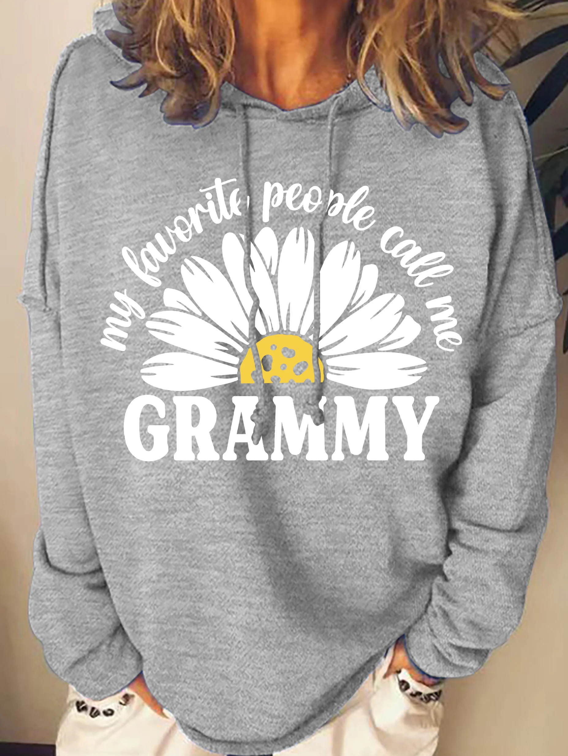 My Favorite People Call Me Grammy With Daisy Womens Hoodie