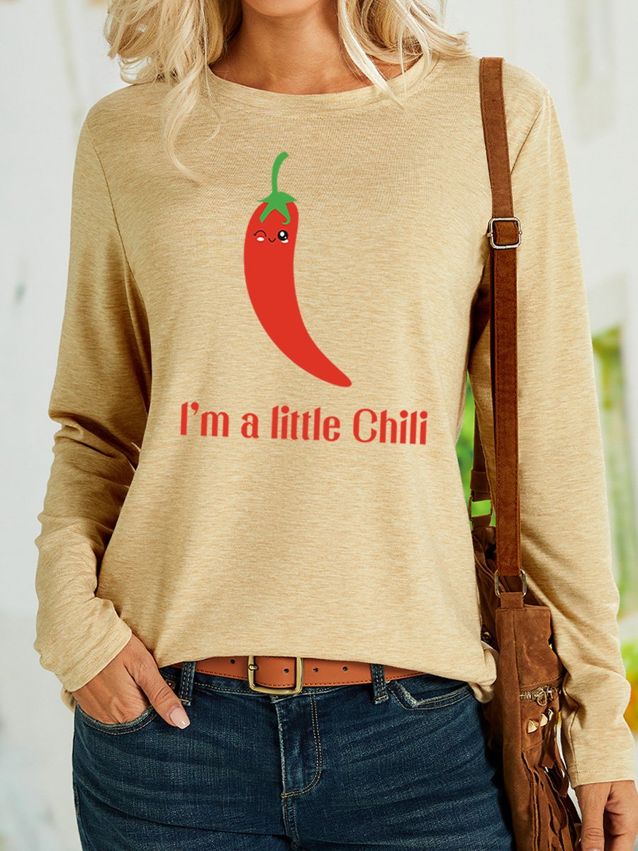 Lilicloth X Paula I'm A Little Chili Womens Long Sleeve T-Shirt