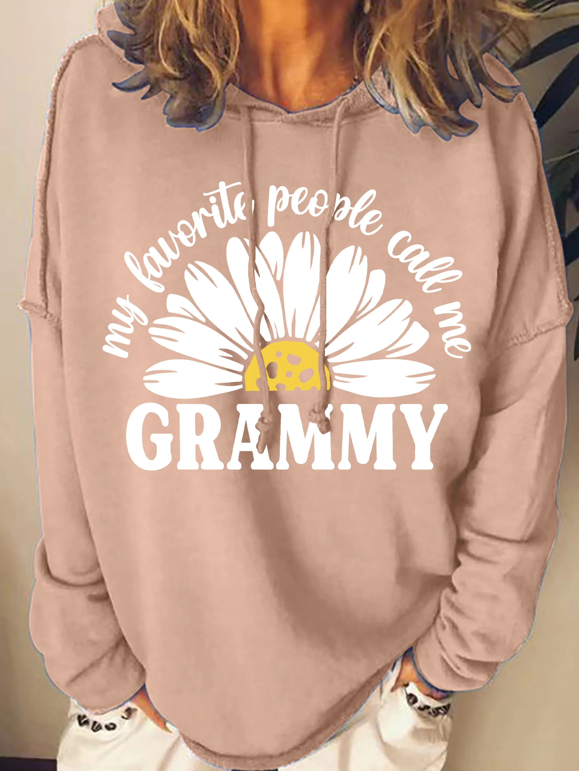 My Favorite People Call Me Grammy With Daisy Womens Hoodie