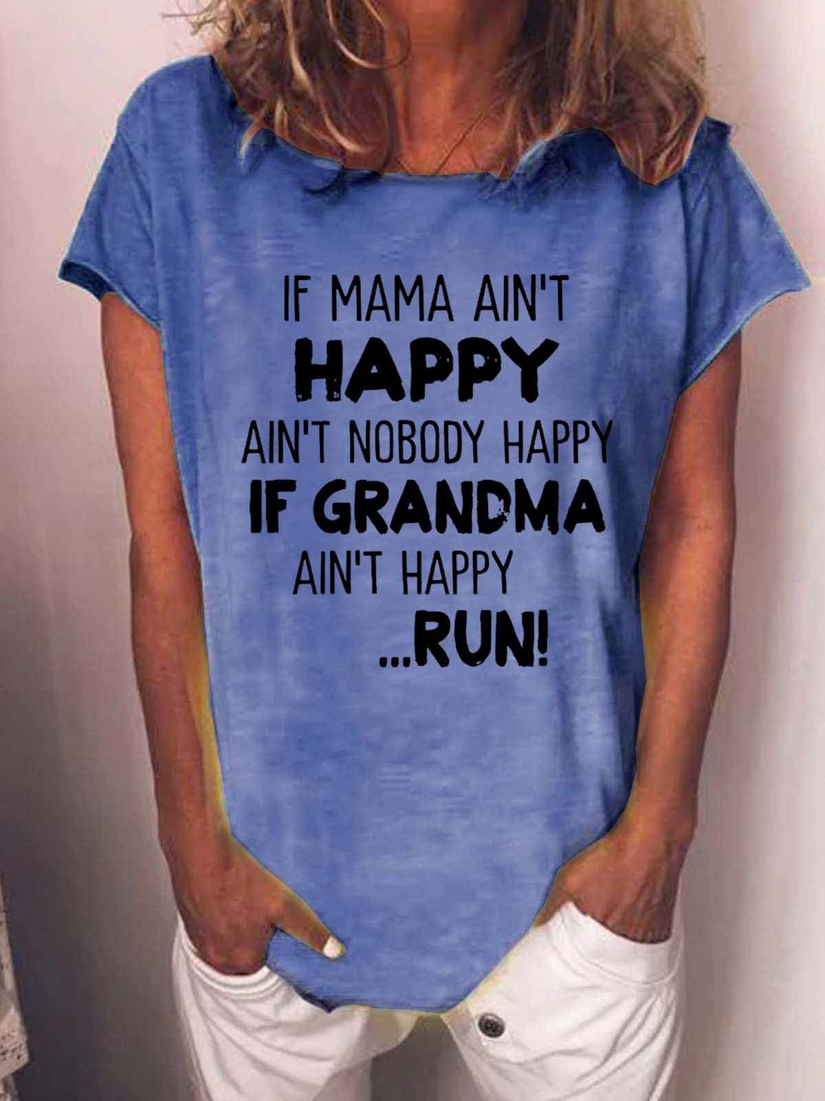 Women's Funny Word Grandma Casual Cotton-Blend T-Shirt