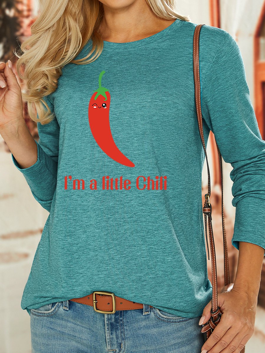 Lilicloth X Paula I'm A Little Chili Womens Long Sleeve T-Shirt