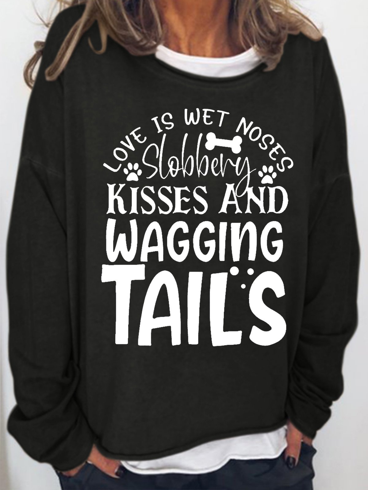 Women's Dog Lover Letters Sweatshirt