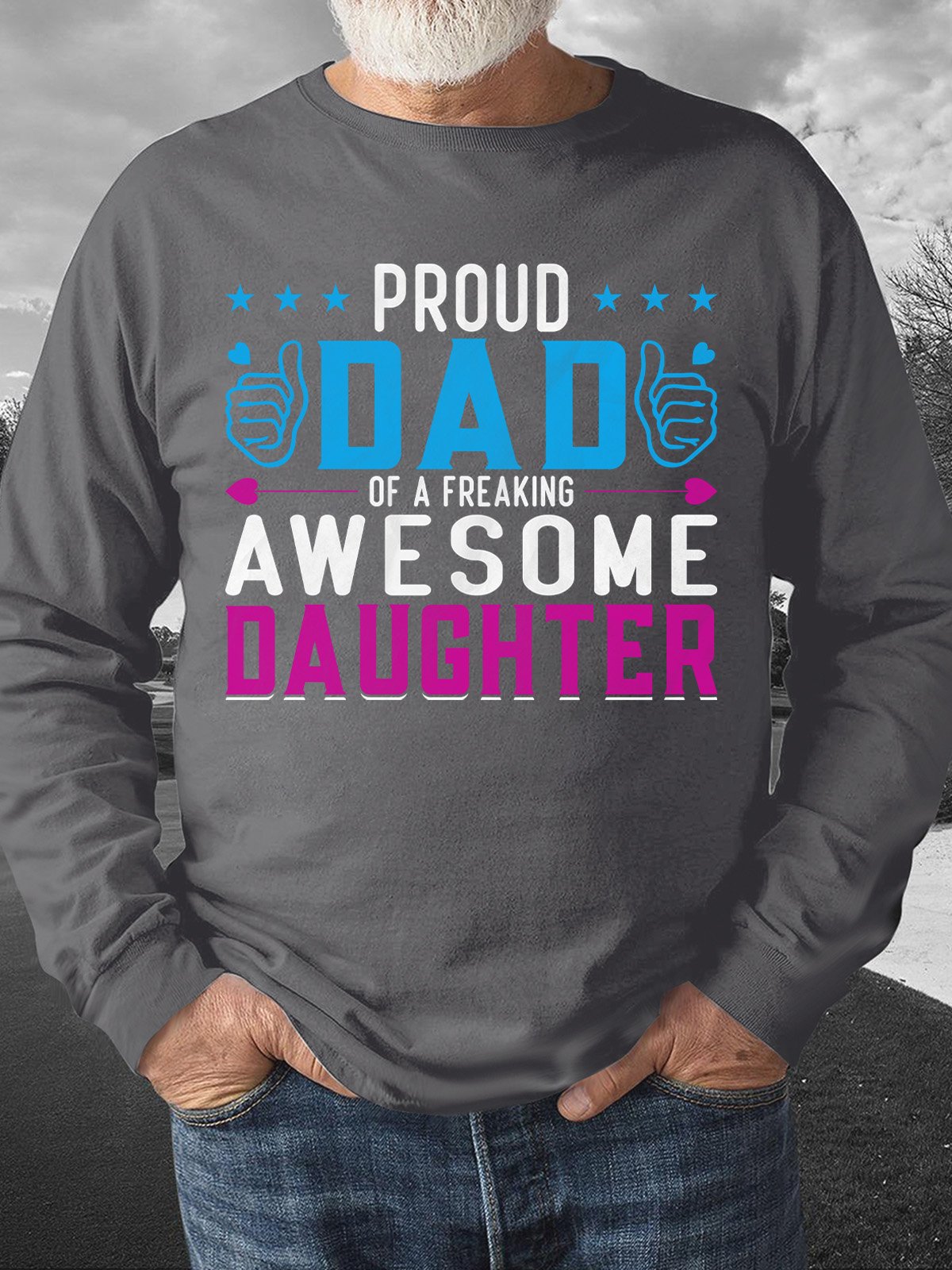 Lilicloth X Abu Proud Dad Of A Freaking Awesome Daughter Mens Sweatshirt