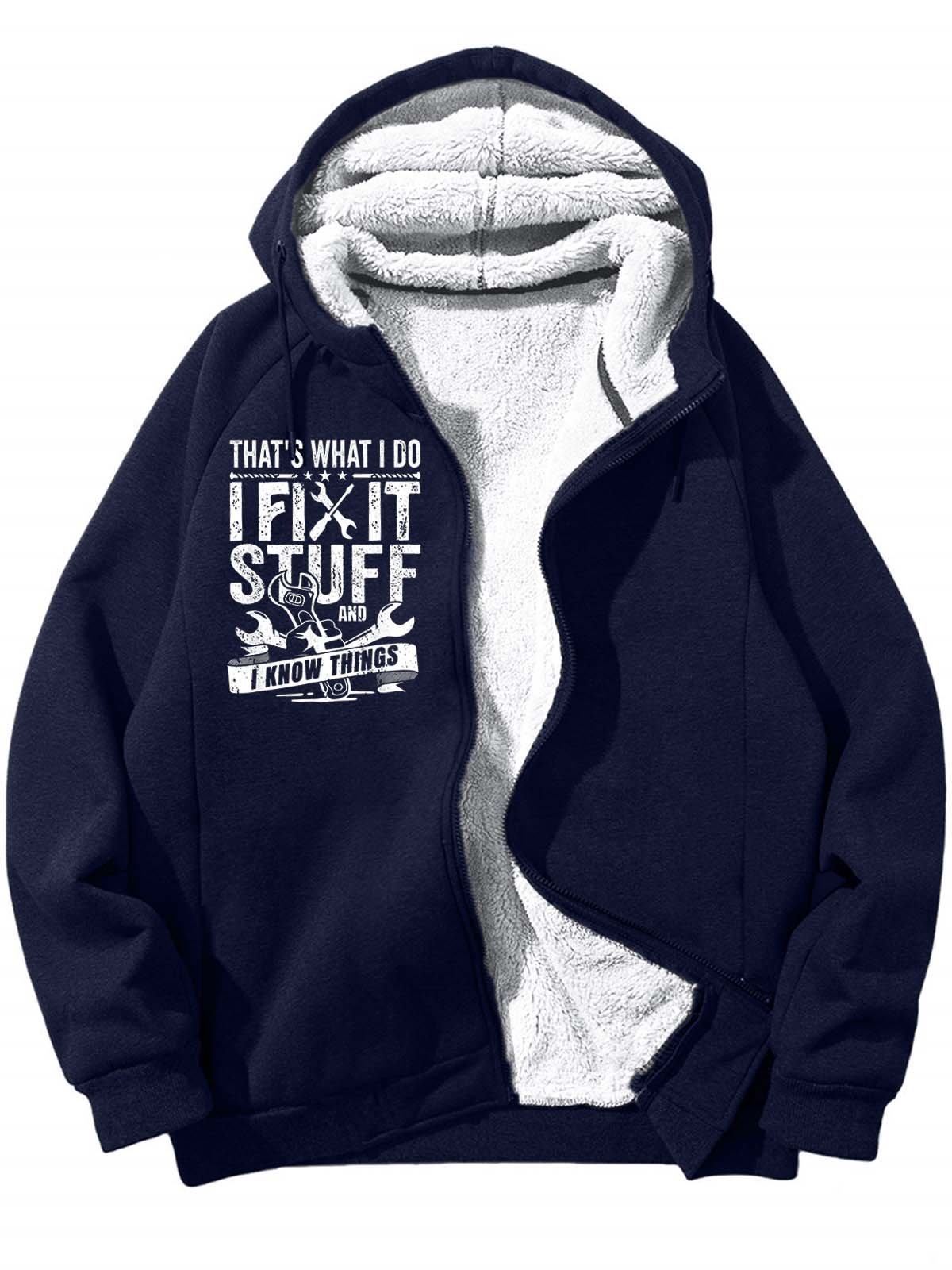 Men’s That’s What I Do I Fix It Stuff And I Know Things Casual Loose Sweatshirt