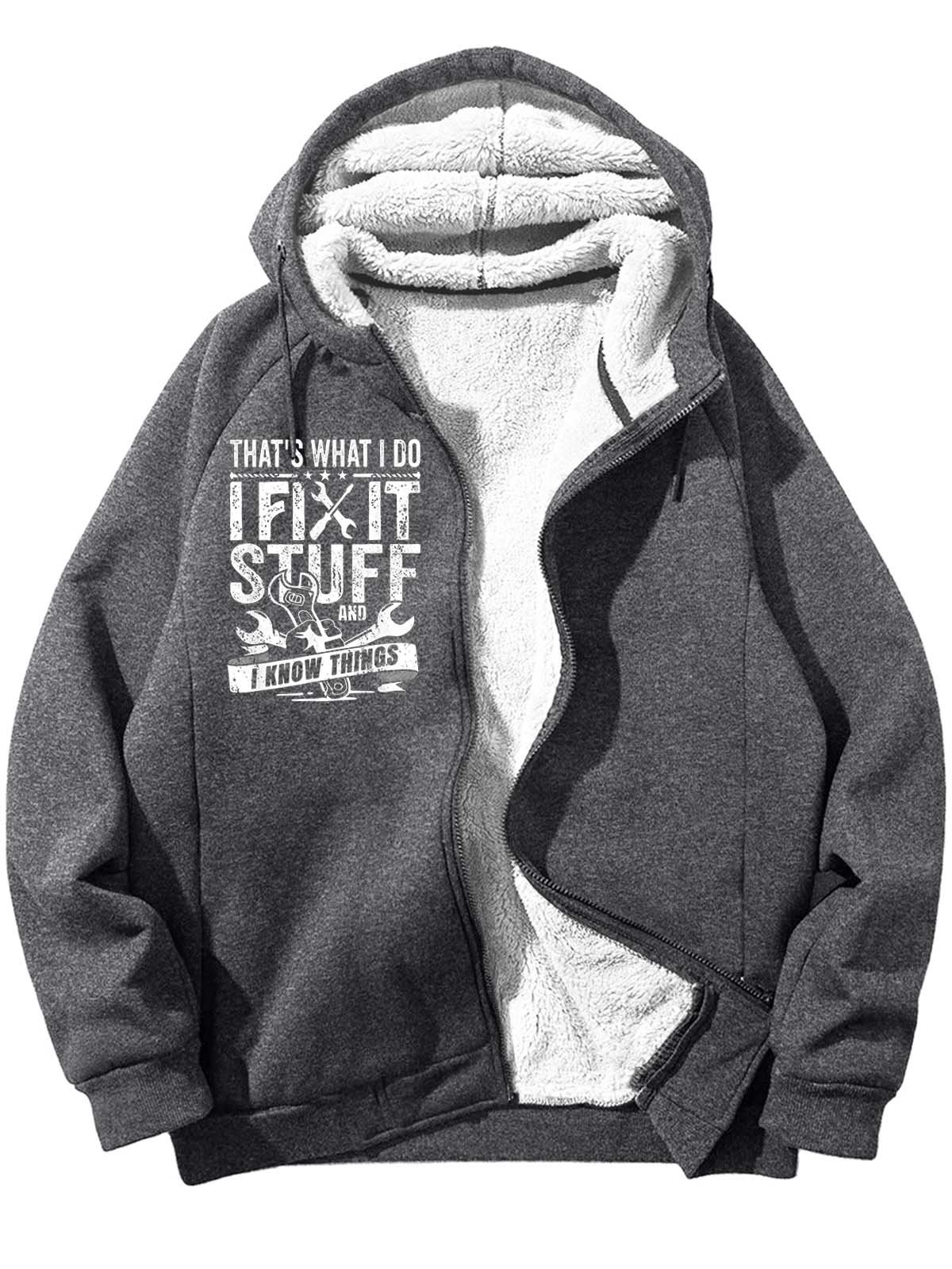 Men’s That’s What I Do I Fix It Stuff And I Know Things Casual Loose Sweatshirt