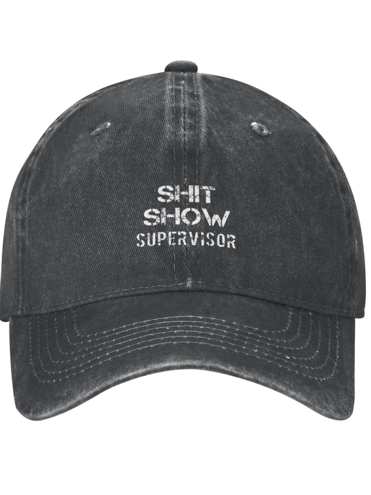 Shit Show Supervisor Funny Text Letters Adjustable Hat