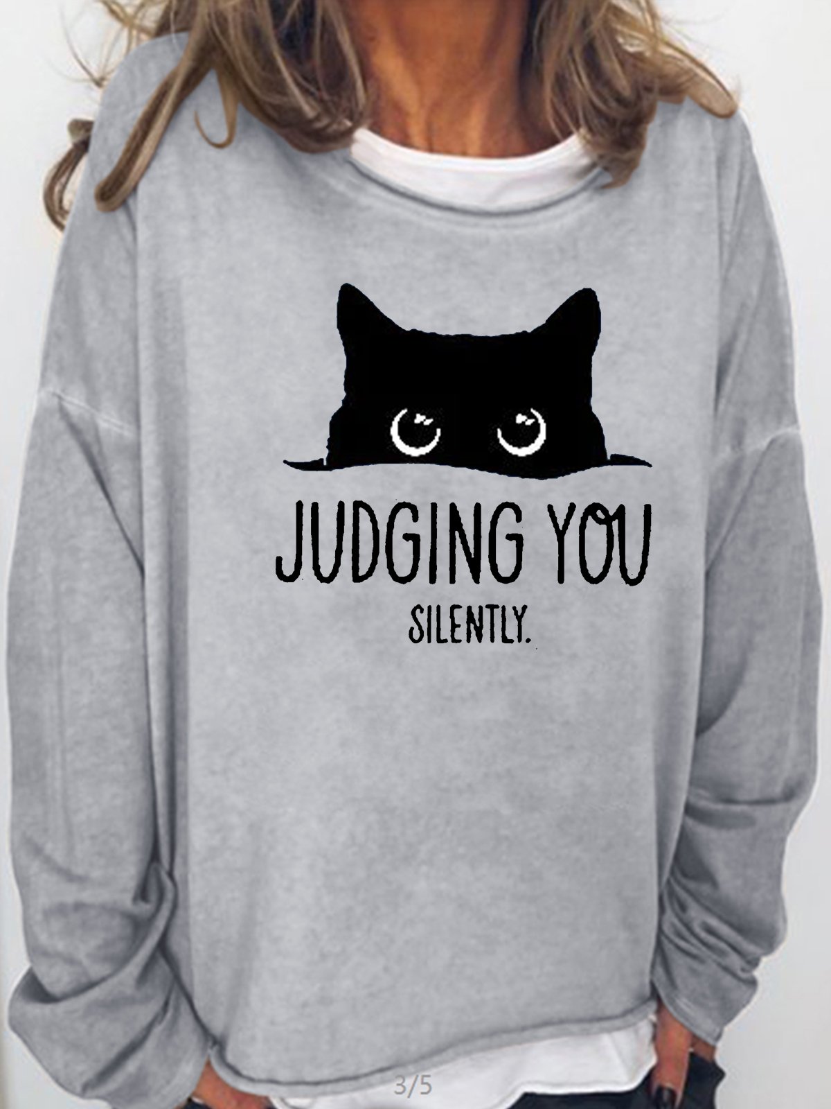 Women's Judging You Print Letters Casual Sweatshirt