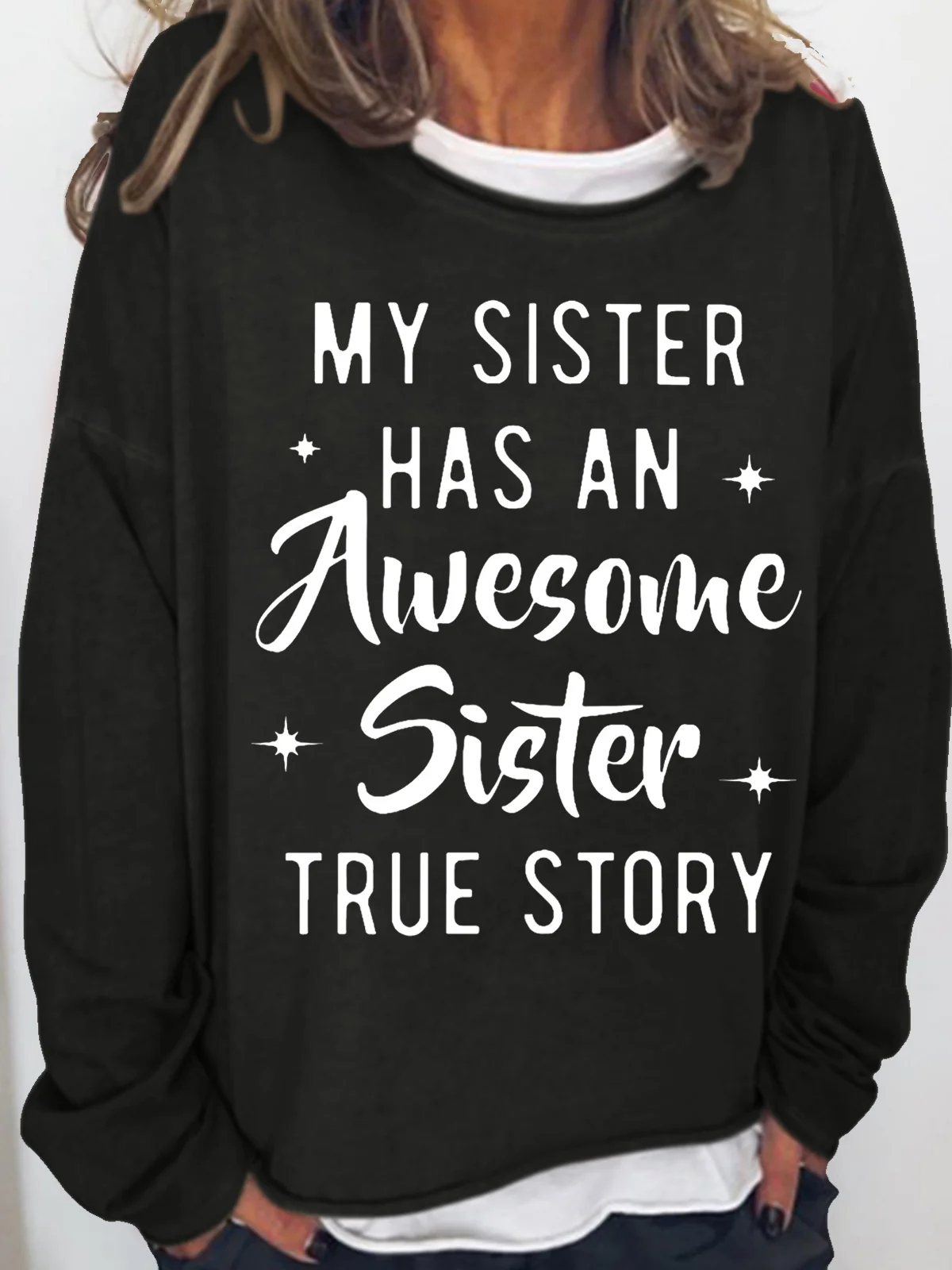 Women's Funny sister Letters Sweatshirt