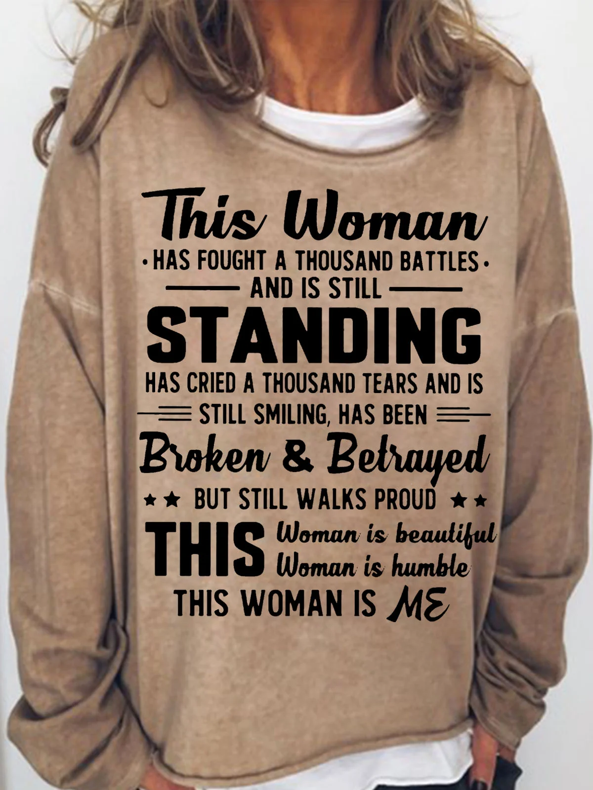 Women's This Woman Has Fought A Thousand Battles Casual Sweatshirt