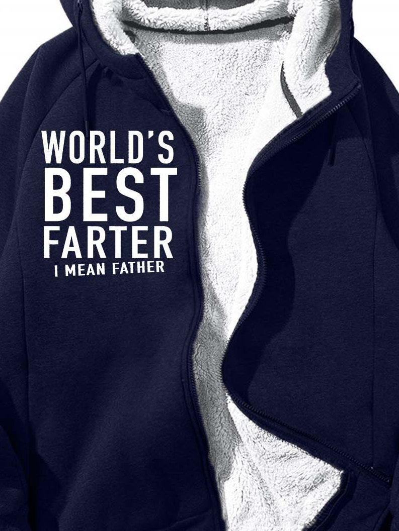 Men’s World’s Best Farter I Mean Father Casual Hoodie Text Letters Sweatshirt