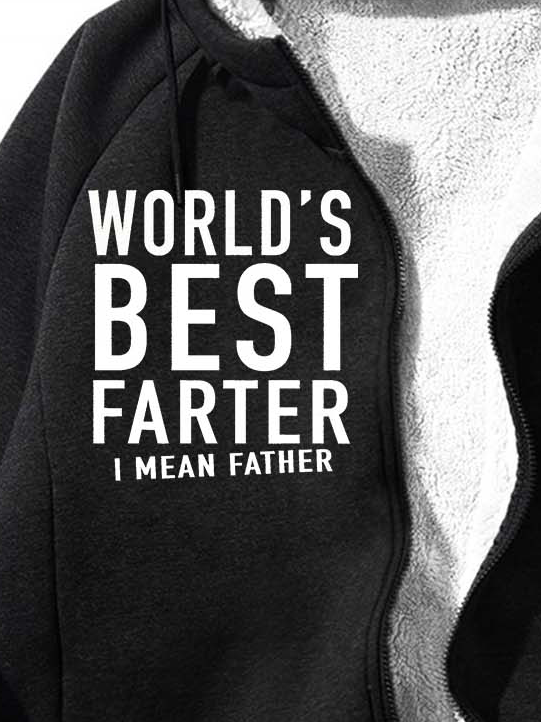 Men’s World’s Best Farter I Mean Father Casual Hoodie Text Letters Sweatshirt