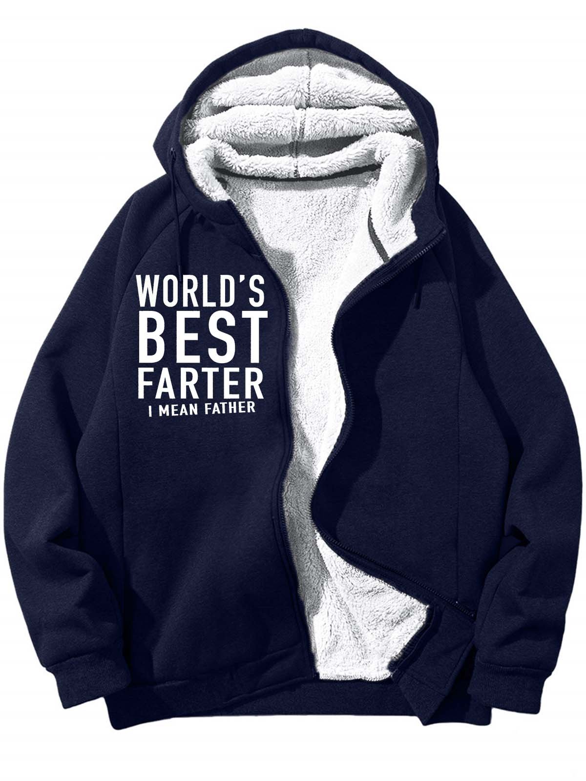 Men’s World’s Best Farter I Mean Father Casual Hoodie Text Letters Sweatshirt