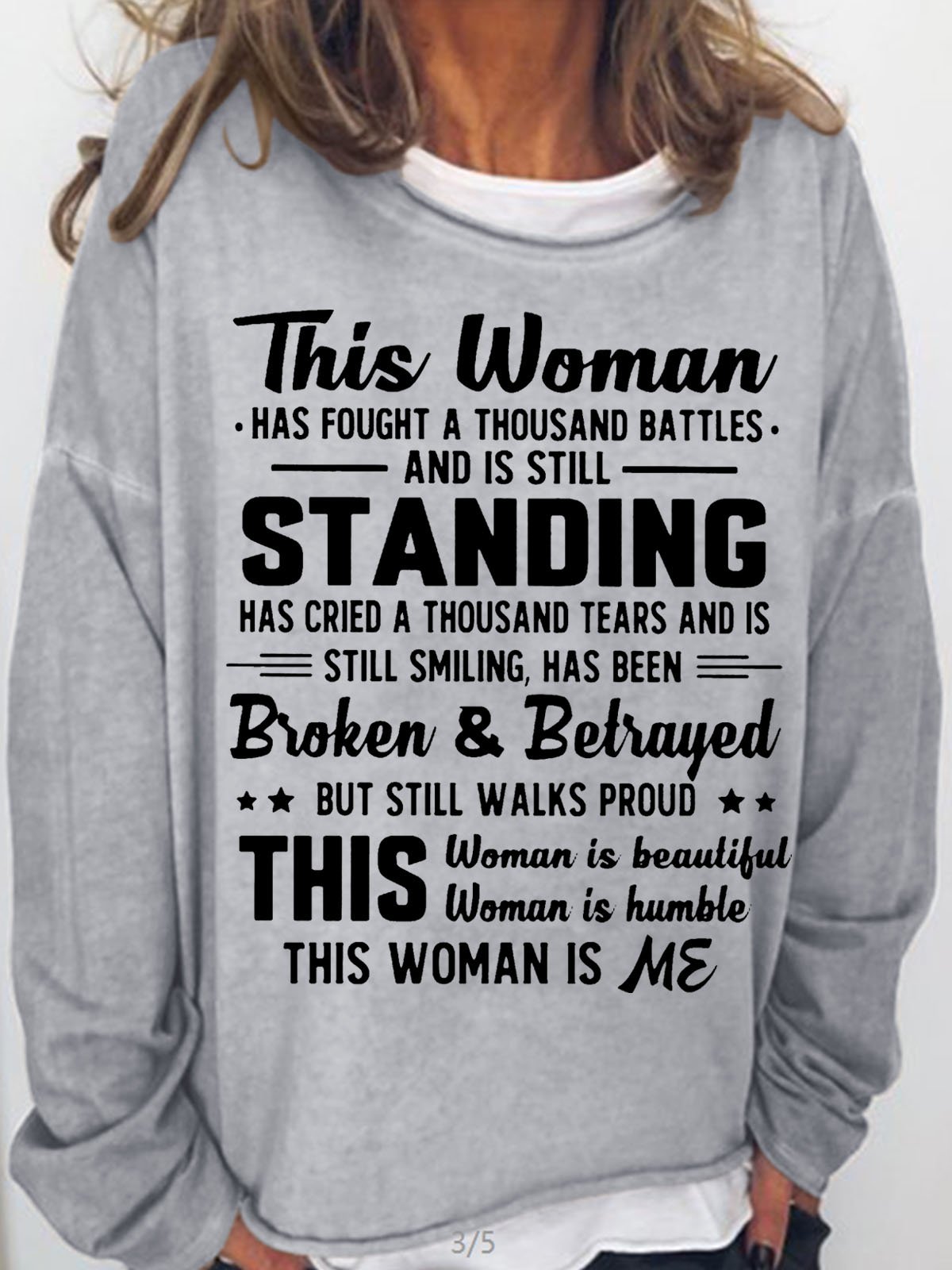 Women's This Woman Has Fought A Thousand Battles Casual Sweatshirt