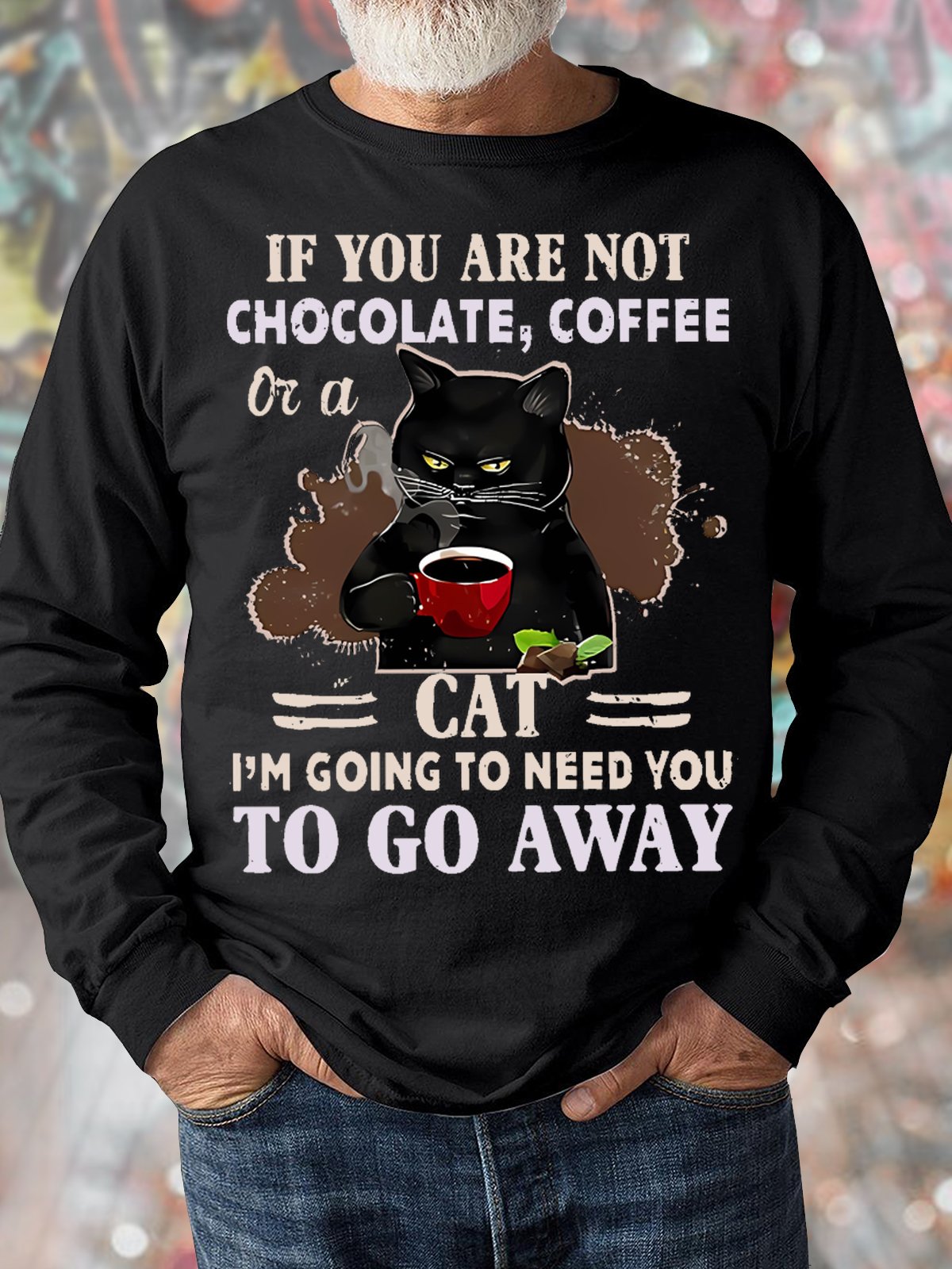 Men's I Am Going To Need You To Go Away Grumpy Cat Funny Graphics Print Casual Loose Text Letters Sweatshirt