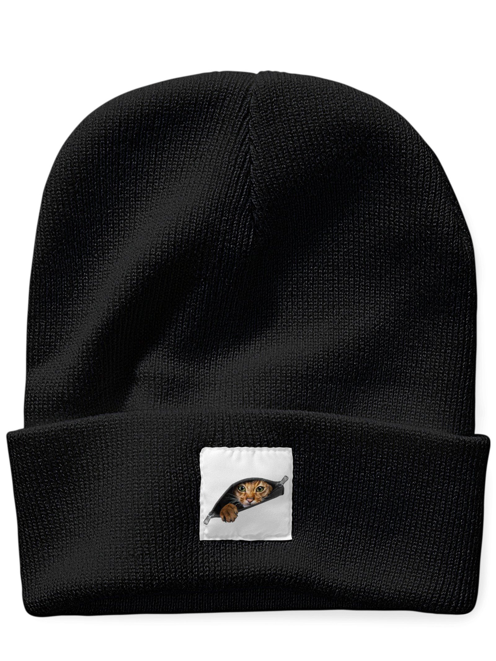 Cat In The Pocket Animal Graphic Beanie Hat