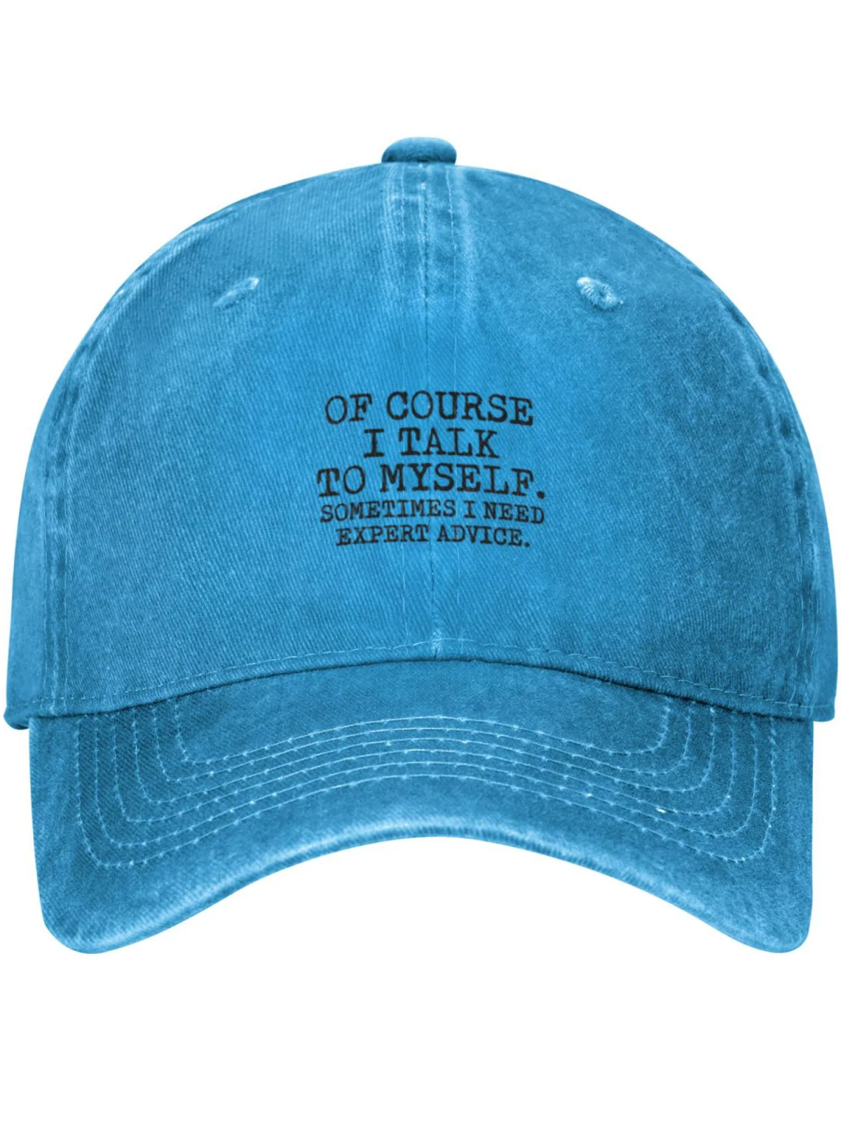 Of Course I Talk To Myself Funny Text Letters Adjustable Hat
