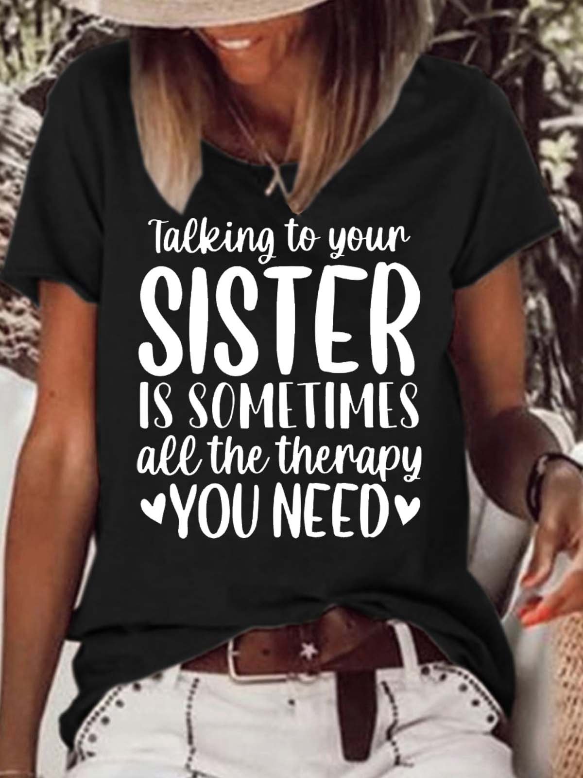 Women's Sister Letters Casual T-Shirt