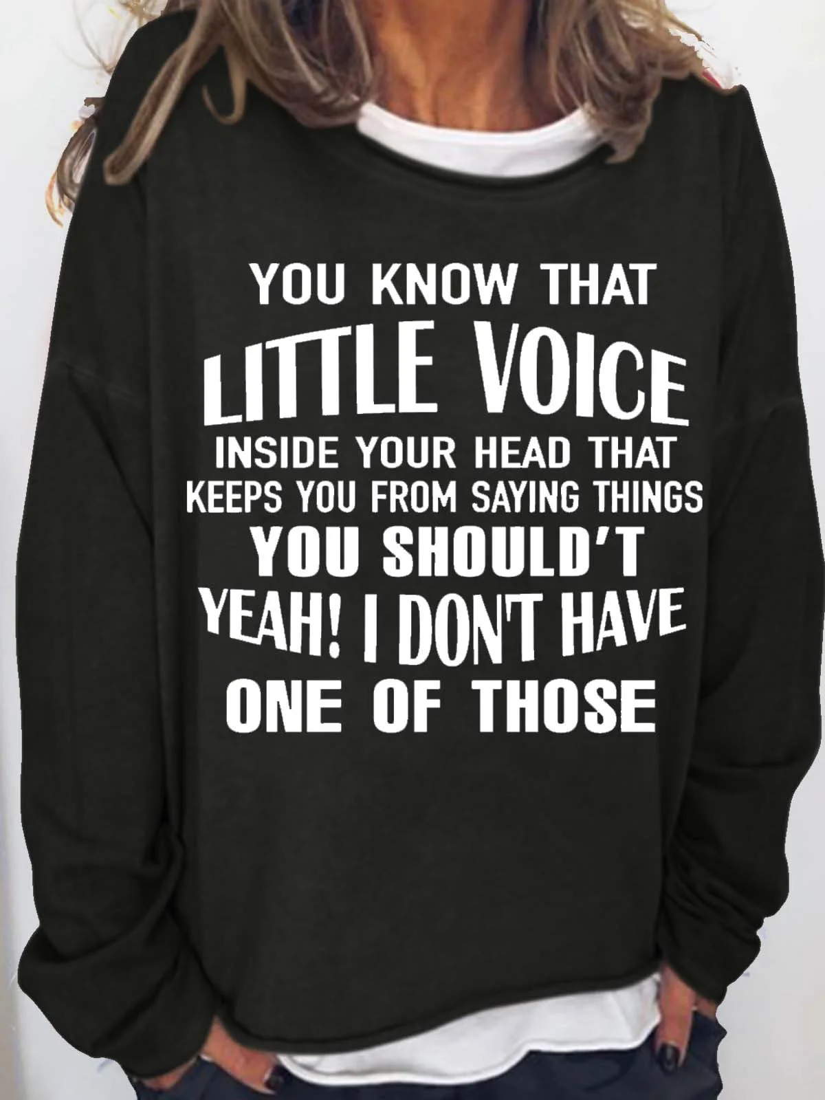 Women's Funny Letter Casual Crew Neck Sweatshirt