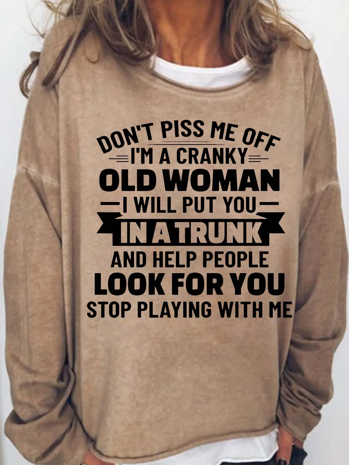 Women's Funny Letter Dont Piss Me Off Casual Sweatshirt