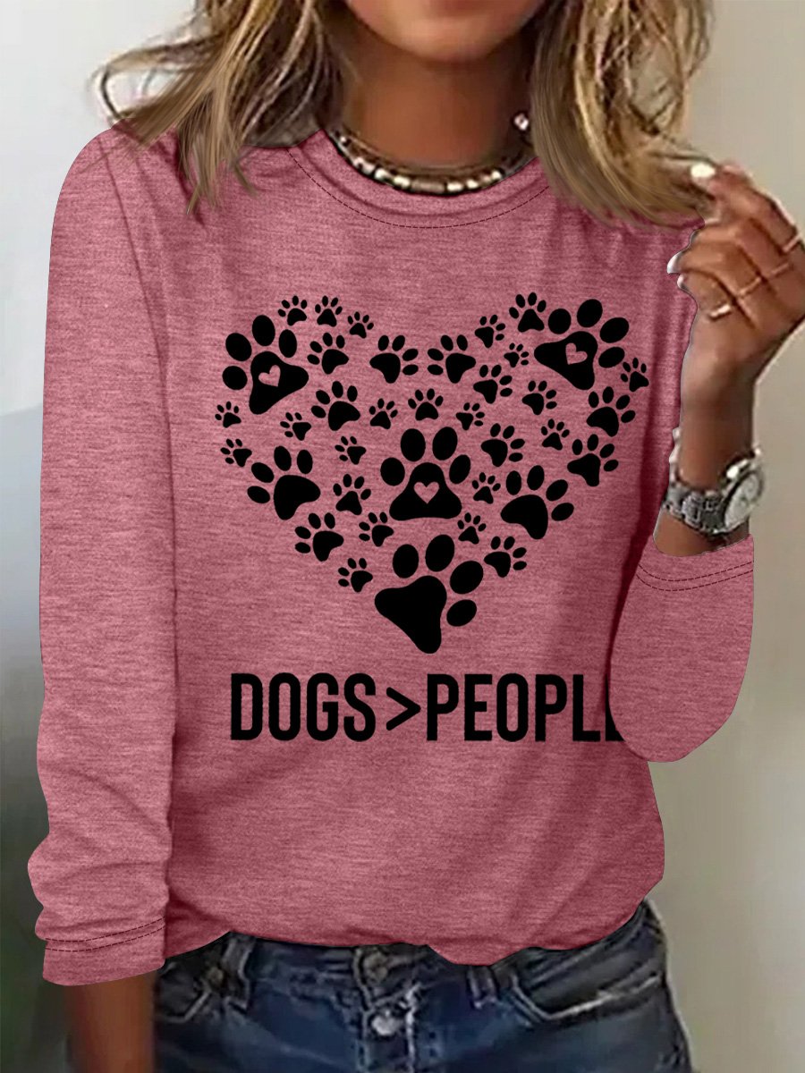 Dogs Over People Gift for Dog Owners Women's Long Sleeve T-Shirt