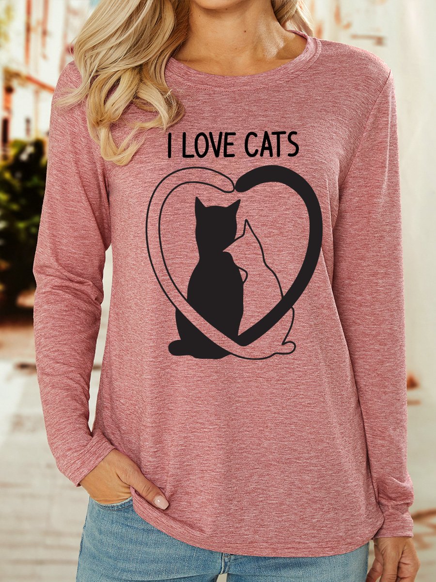 Lilicloth X Jessanjony I Love Cats Women's Long Sleeve T-Shirt