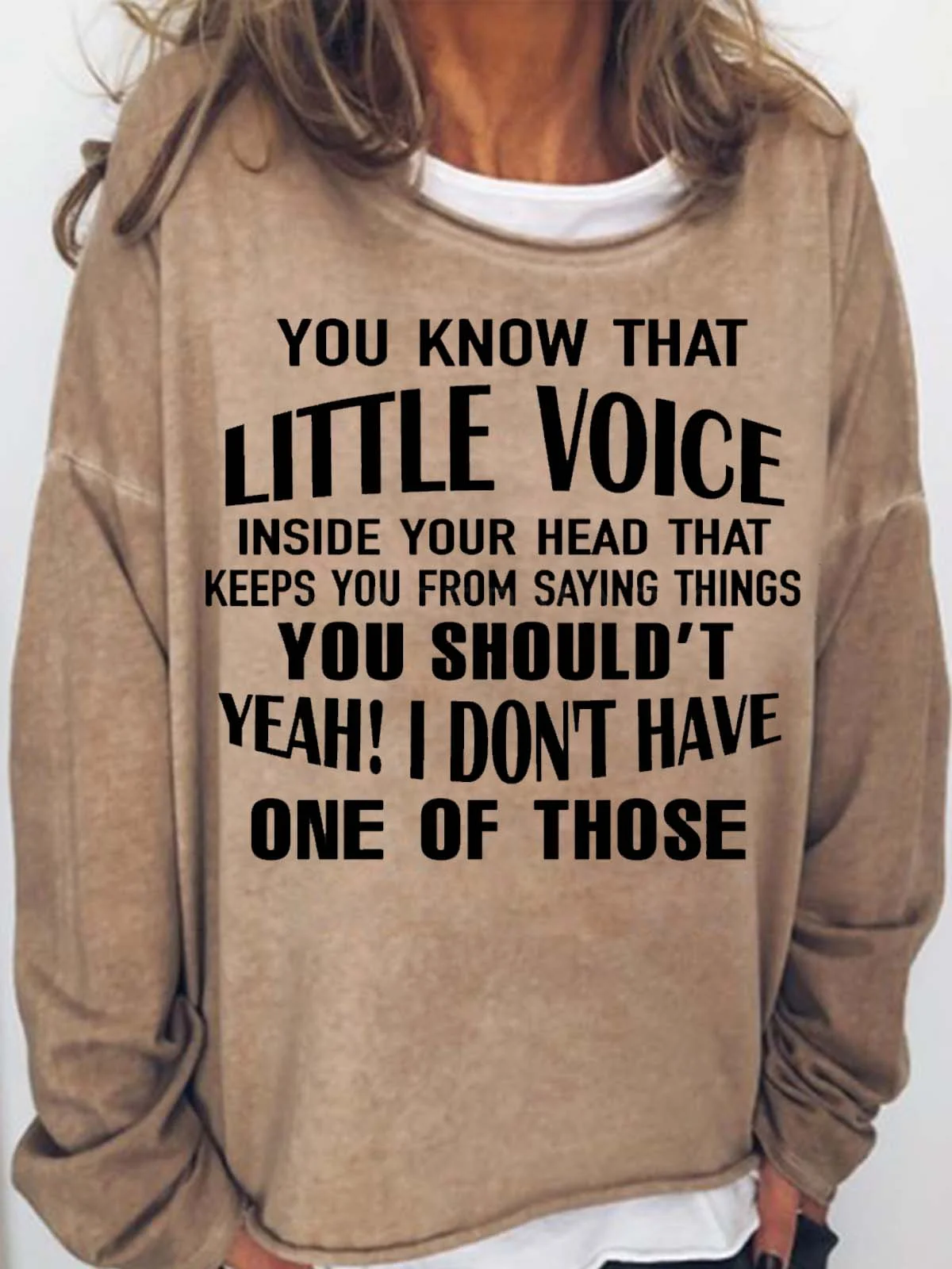 Women's Funny Letter Casual Crew Neck Sweatshirt