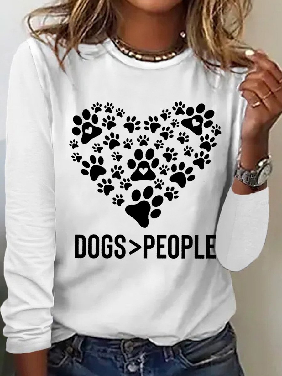 Dogs Over People Gift for Dog Owners Women's Long Sleeve T-Shirt