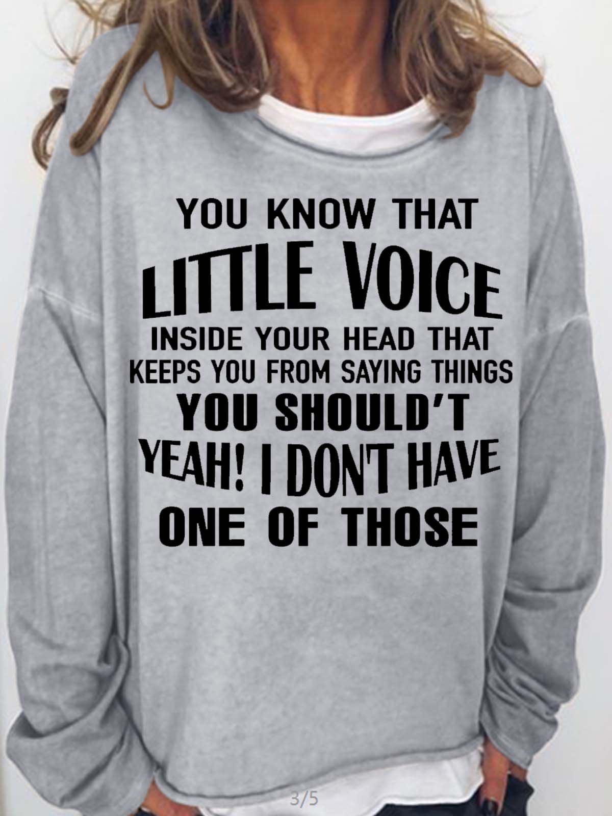 Women's Funny Letter Casual Crew Neck Sweatshirt