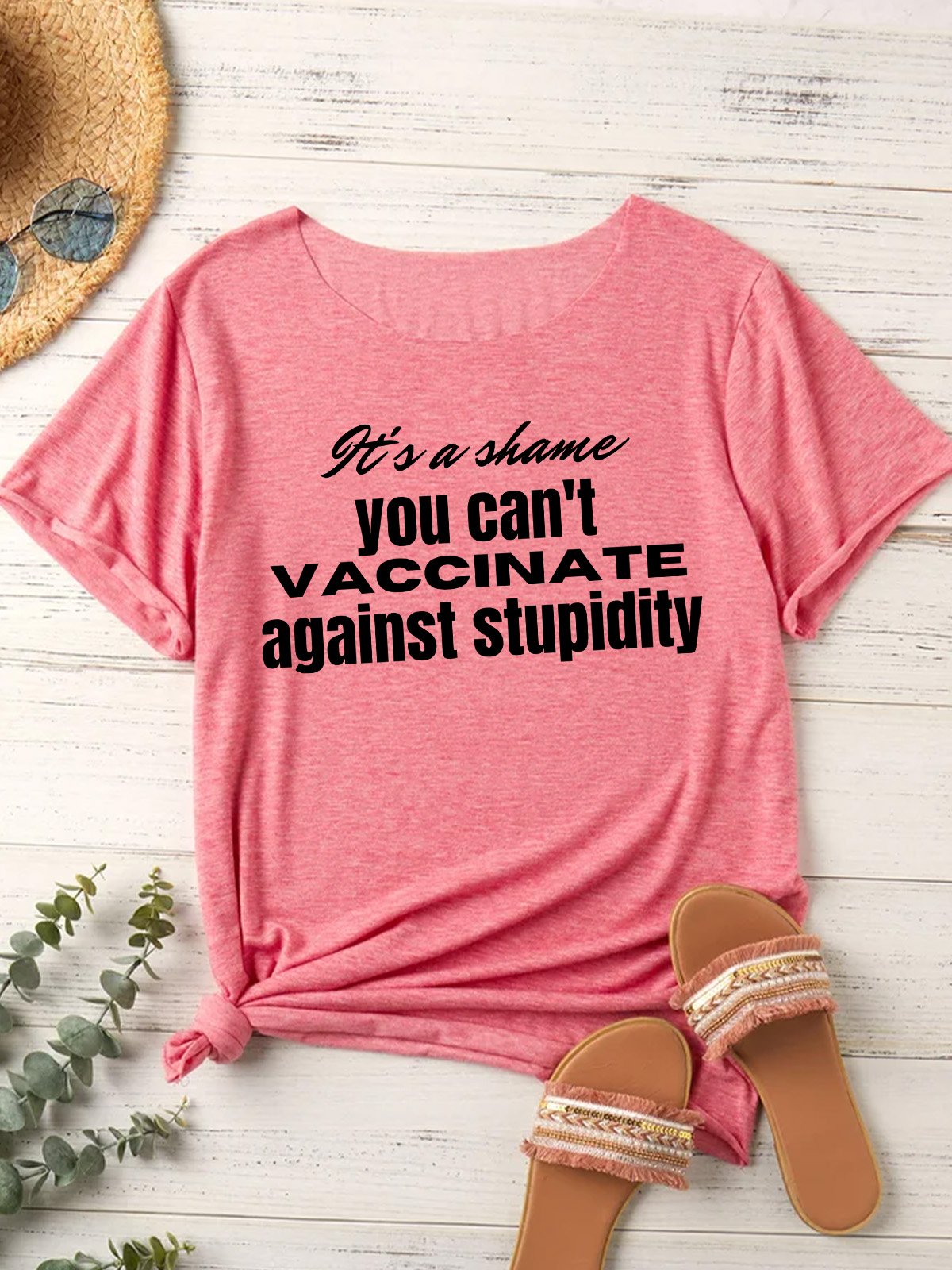 Lilicloth X Kat8lyst It's A Shame You Can't Vaccinate Against Stupidity Women's T-Shirt