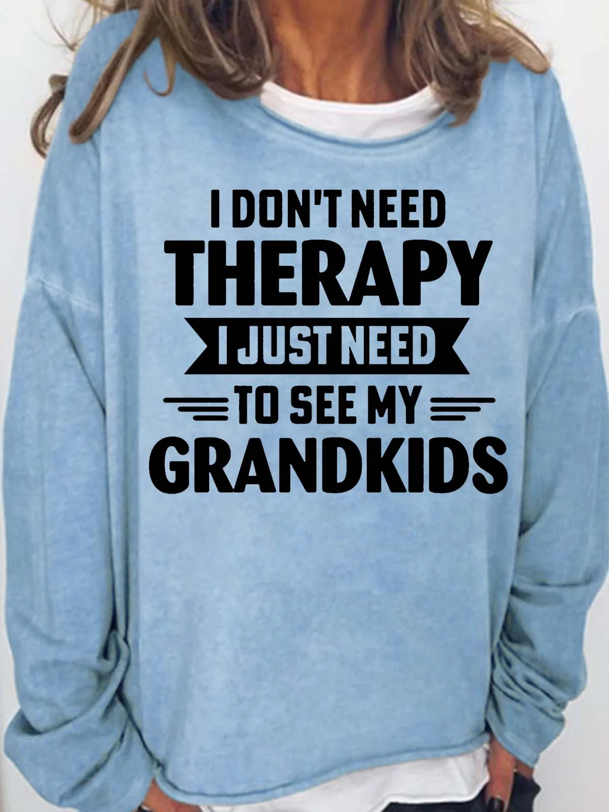 Women‘s Grankid And Grandma Letters Crew Neck Casual Sweatshirt