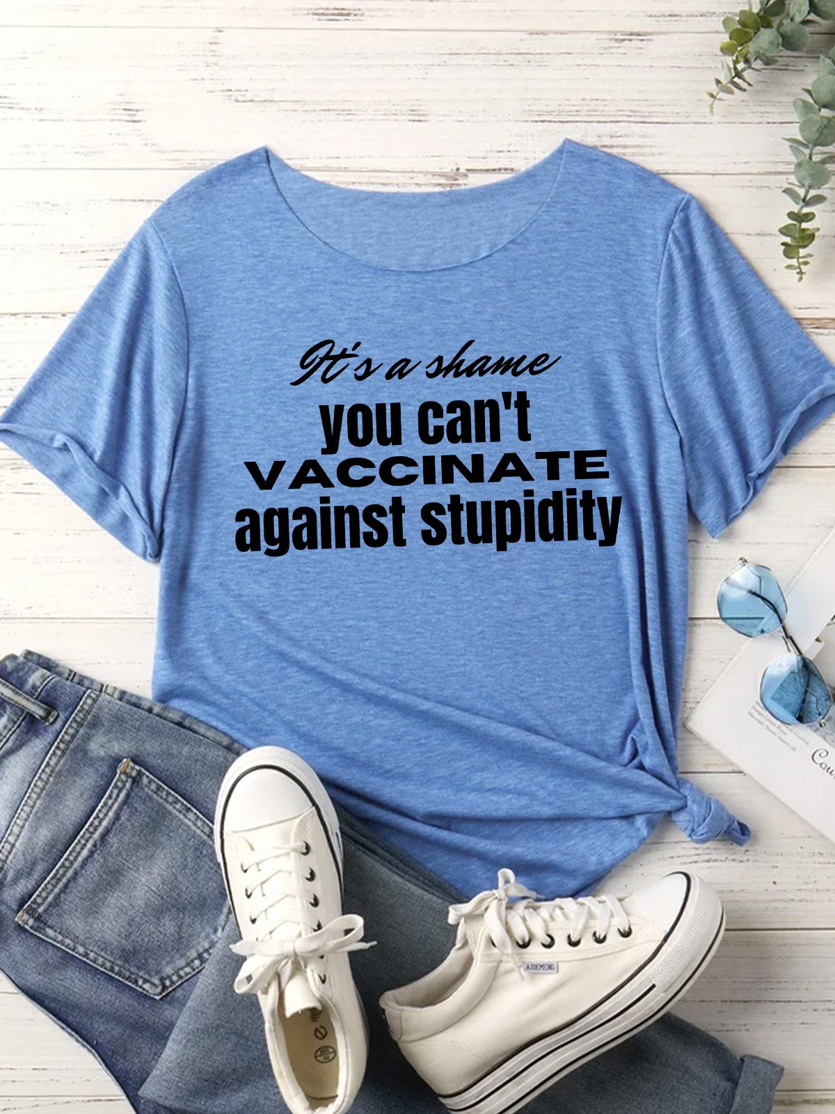 Lilicloth X Kat8lyst It's A Shame You Can't Vaccinate Against Stupidity Women's T-Shirt