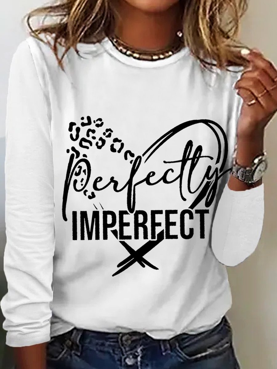 Women's Perfectly imperfect Leopard Cheetah Print Simple Long Sleeve Top