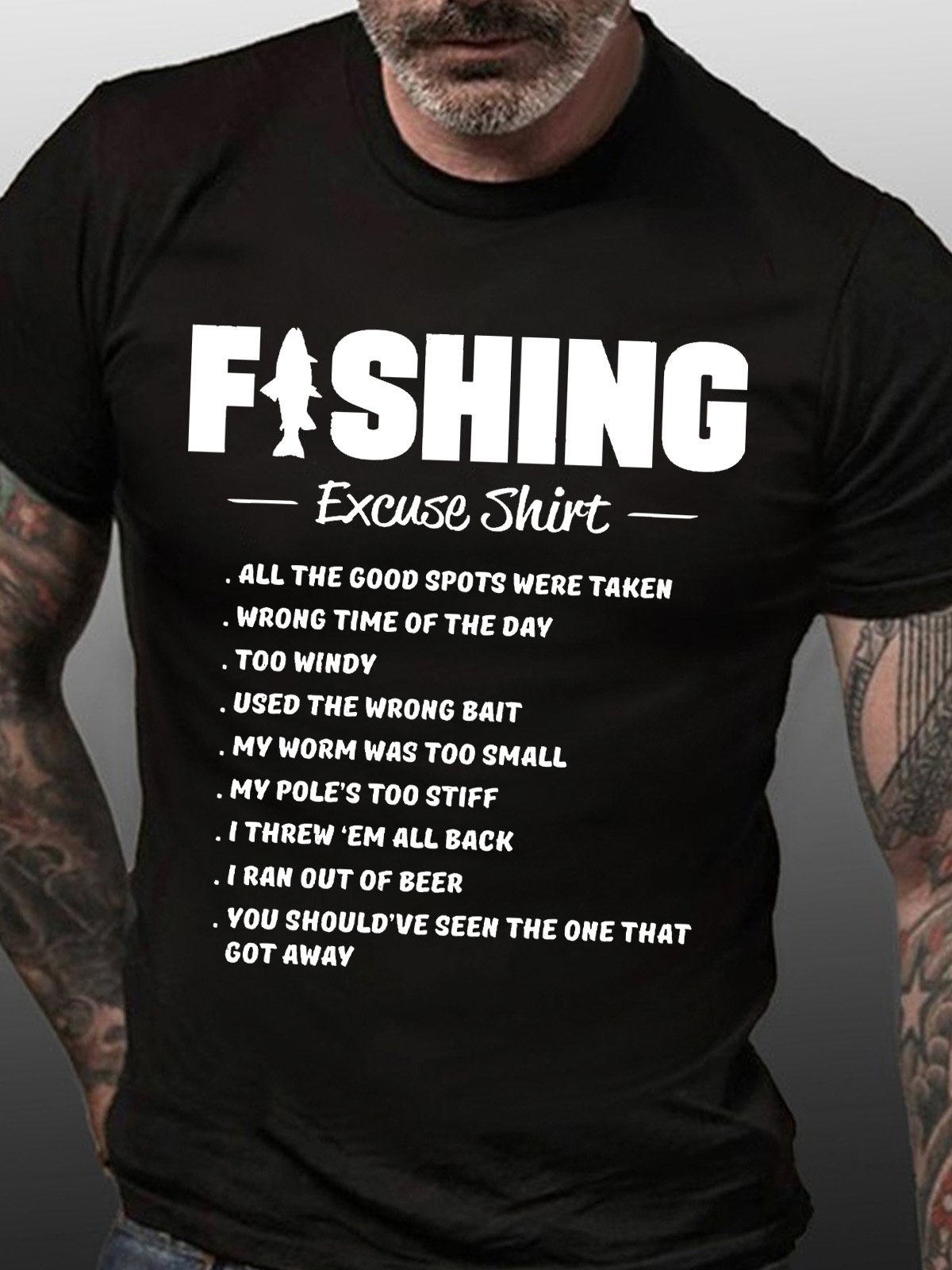 Fishing Excuse Shirt Men's Crew Neck Cotton T-Shirt