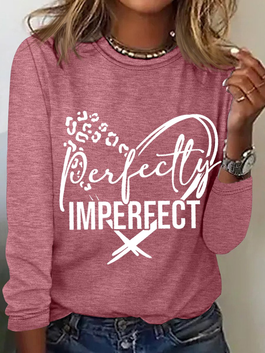 Women's Perfectly imperfect Leopard Cheetah Print Simple Long Sleeve Top