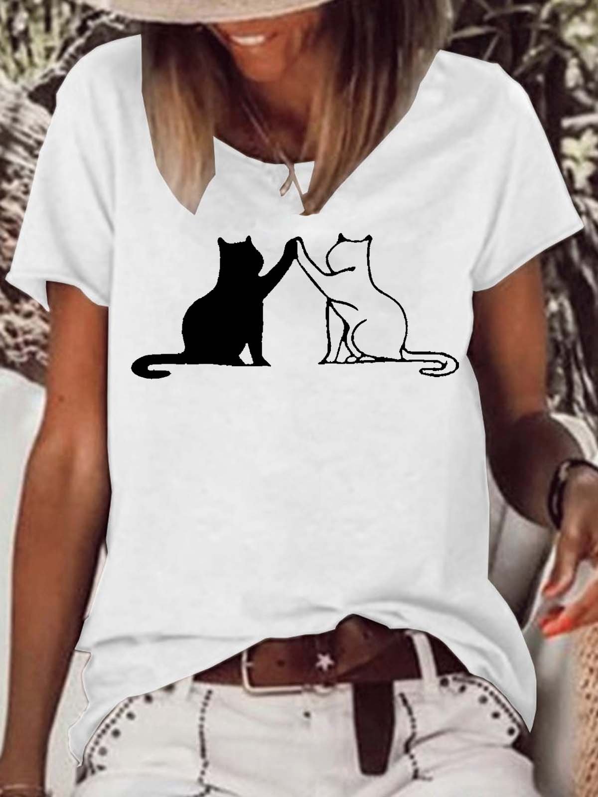 Women's Cute Cat Casual T-Shirt