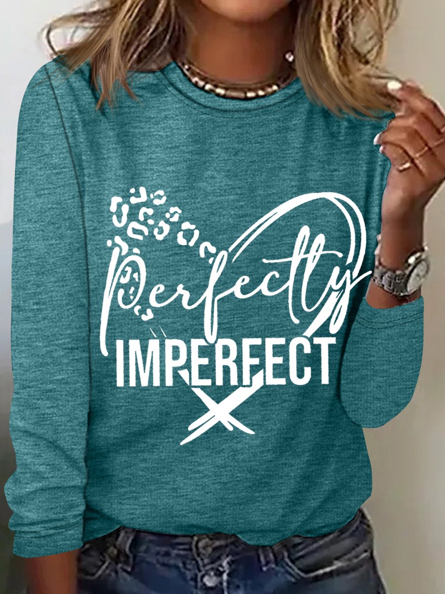 Women's Perfectly imperfect Leopard Cheetah Print Simple Long Sleeve Top