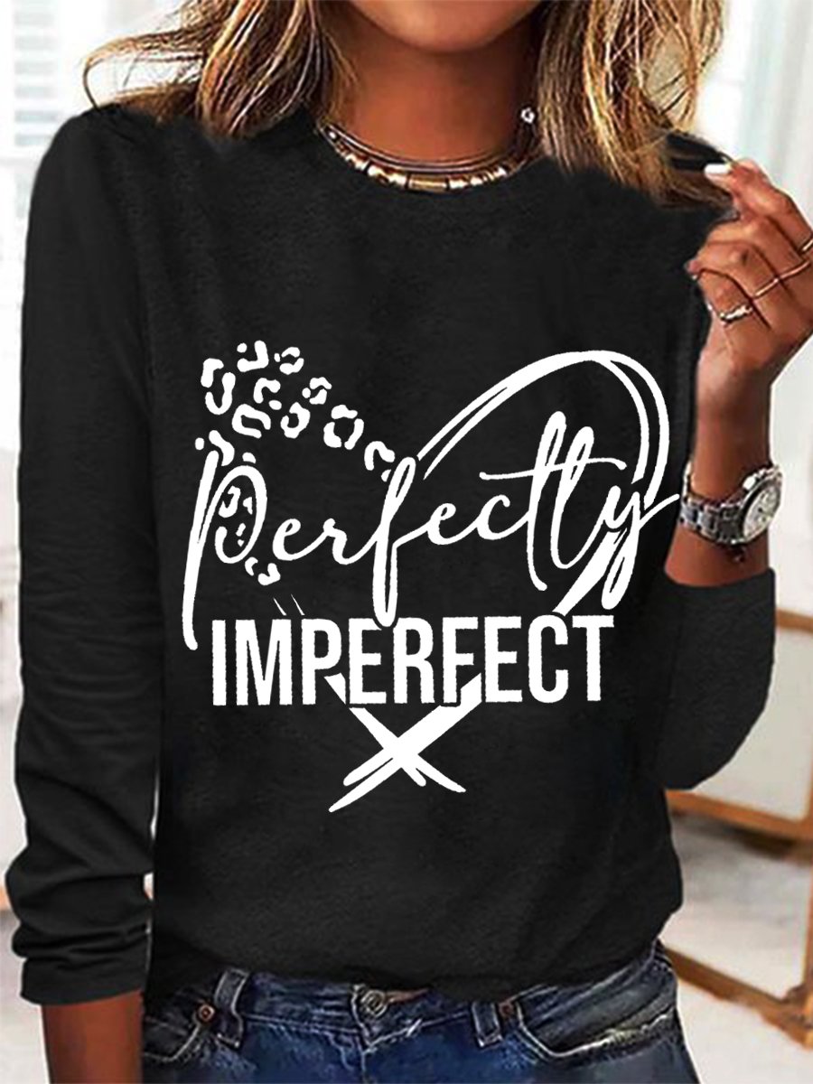 Women's Perfectly imperfect Leopard Cheetah Print Simple Long Sleeve Top