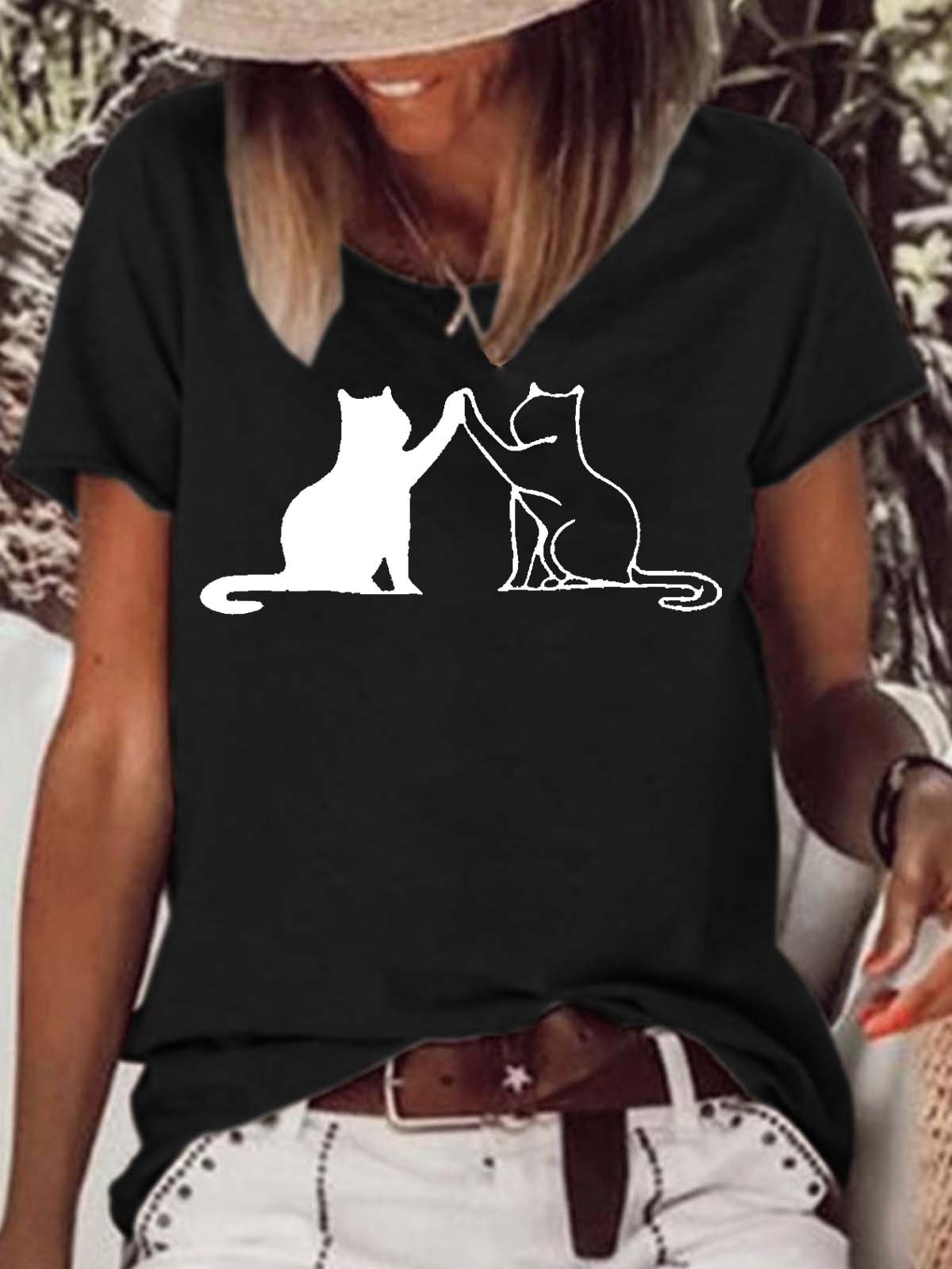 Women's Cute Cat Casual T-Shirt