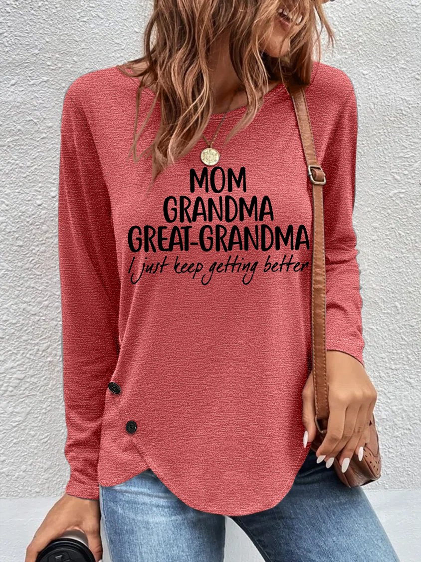 Gift For Great-Grandma Mom Grandma Great-Grandma Women‘s Long Sleeve T-Shirt