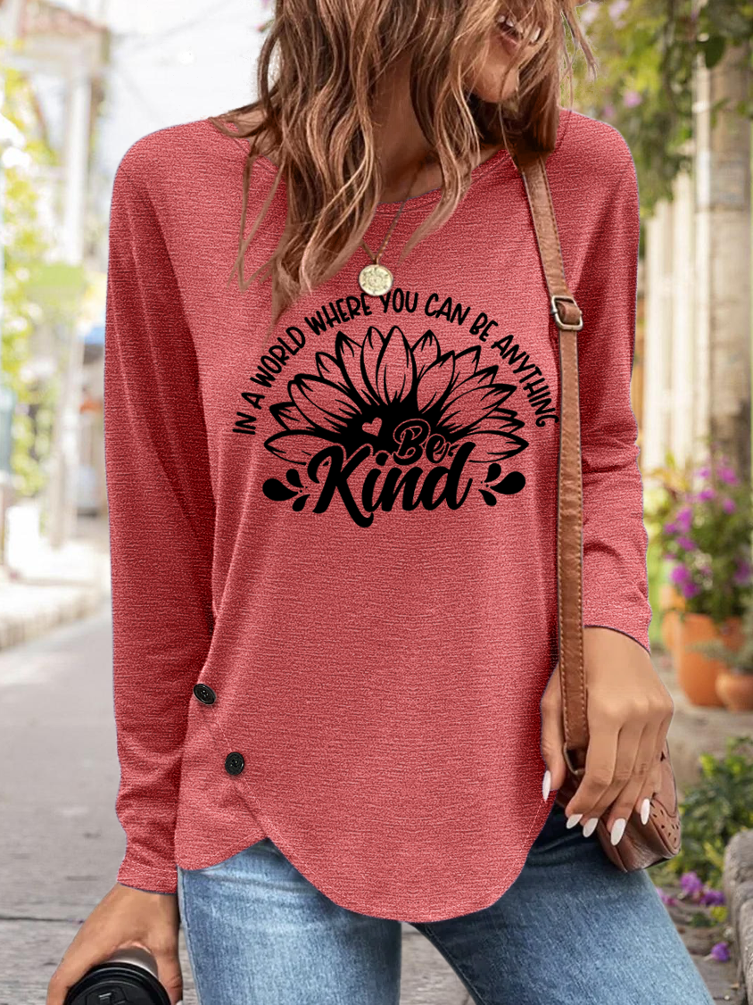 Women's Sunflower Be Kind Long Sleeve T-Shirt