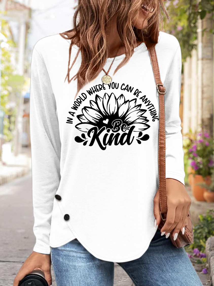 Women's Sunflower Be Kind Long Sleeve T-Shirt