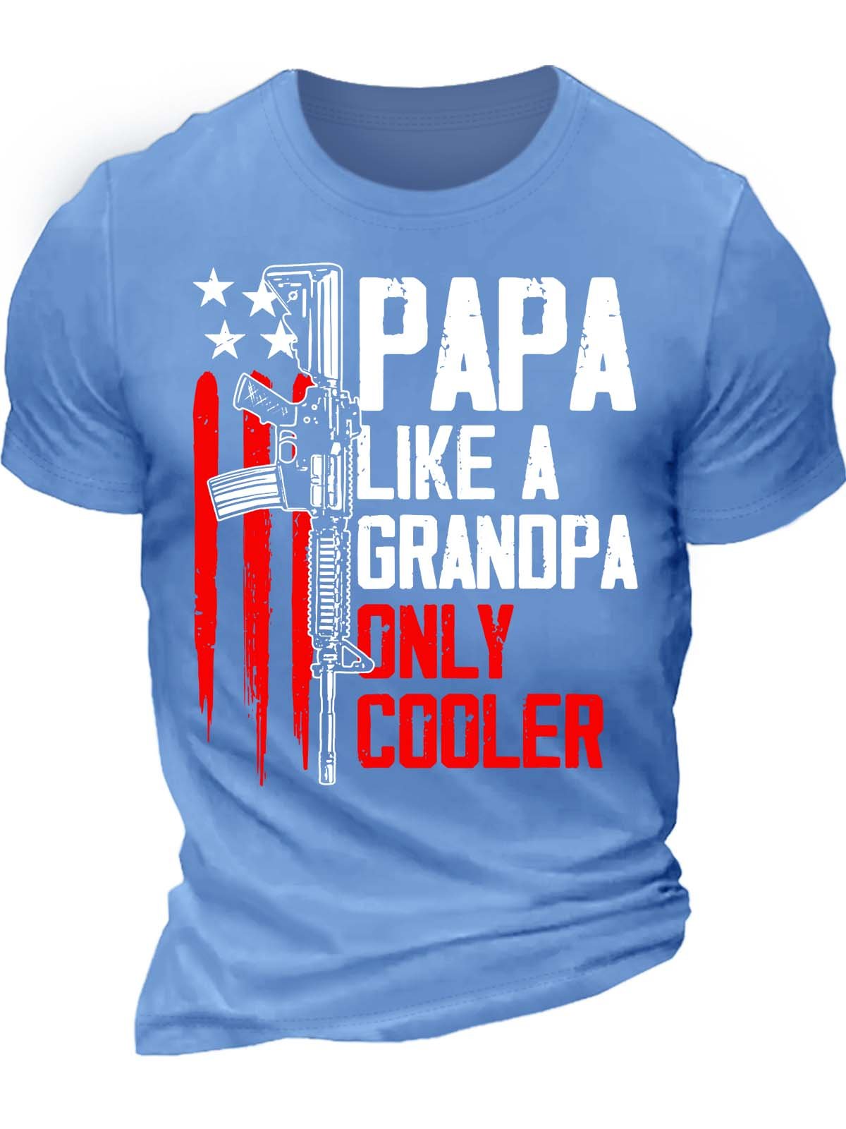 Men’s Papa Like A Grandpa Only Cooler Casual Text Letters T-Shirt