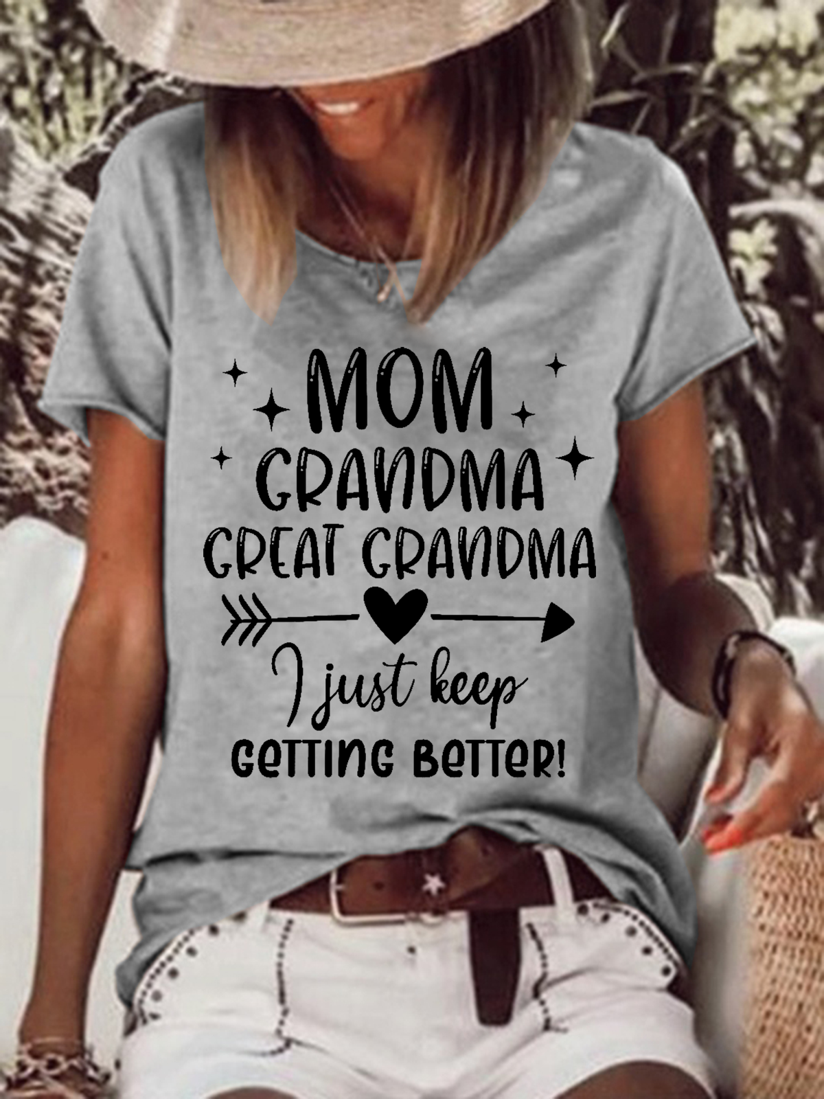 Women's Funny Word Mom Grandma Great Grandma I Just Keep Getting Better T-Shirt